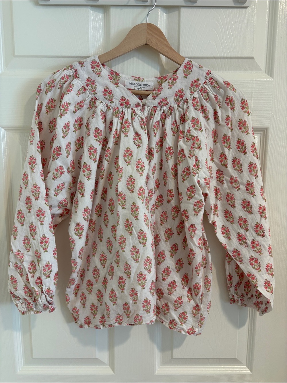 Emerson Fry White Blouse with Pink Floral Print